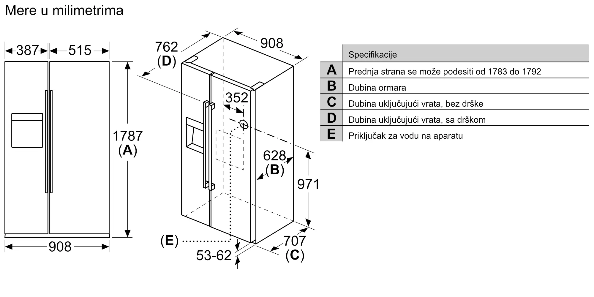 Bosch KAD93ABEP Side-by-side 562L